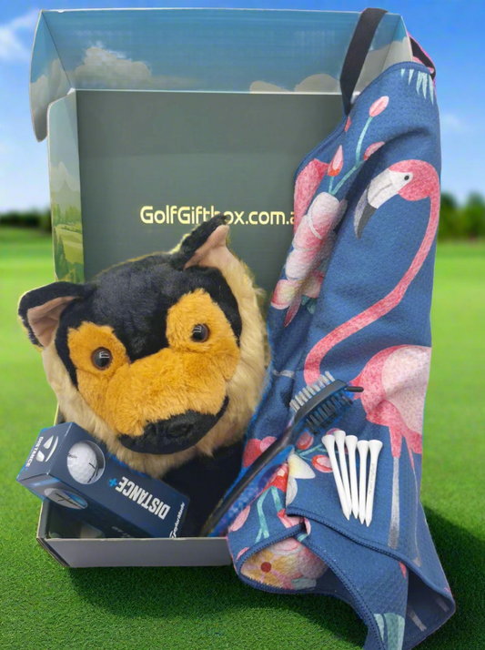 Golf Gift box with Fox club head cover and golf towel golf gifts