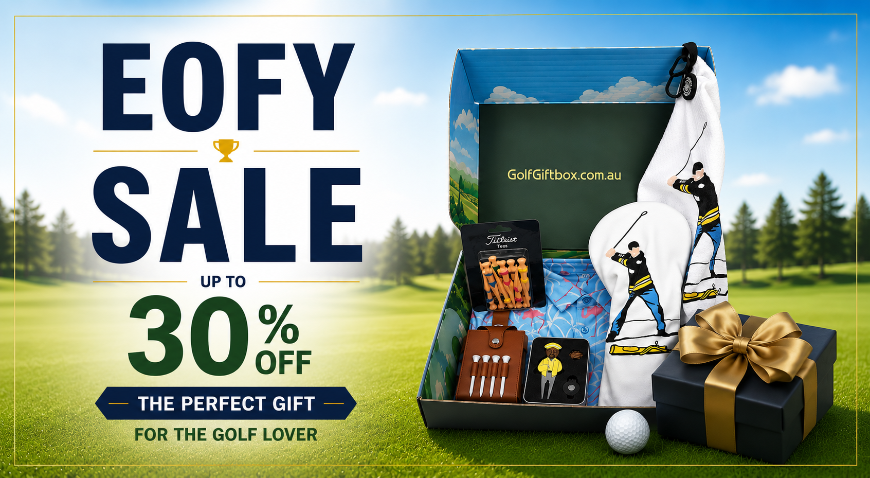 Golf-themed gift box EOFY sale