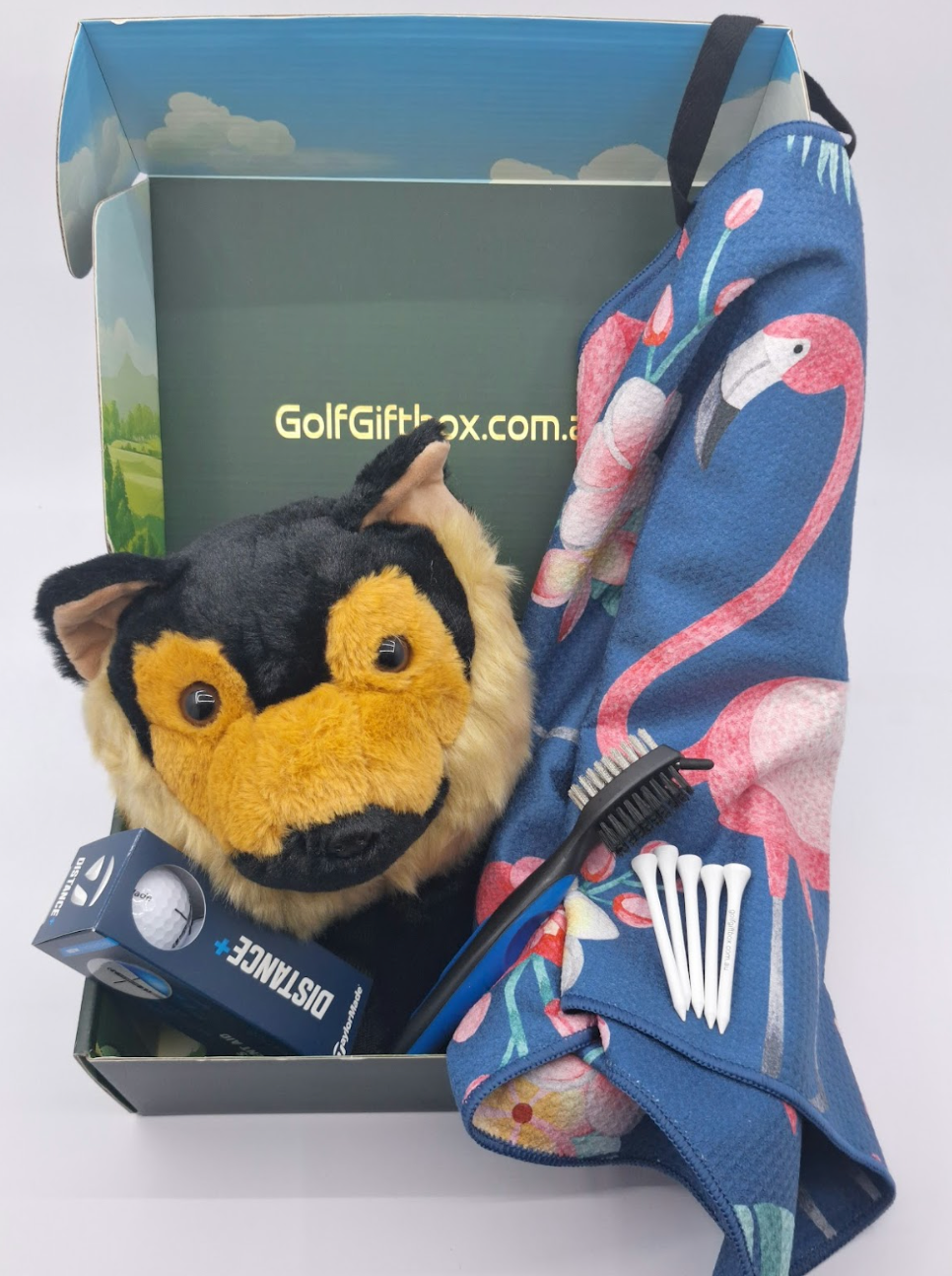 Golf Gift box with Fox club head cover and golf towel golf gifts
