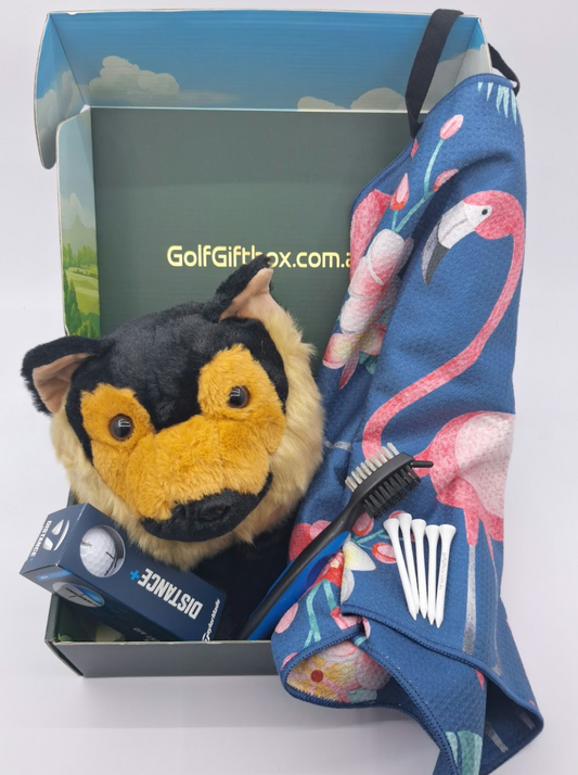 Golf Gift box with Fox club head cover and golf towel golf gifts