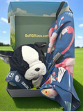 Golf gift box with Bulldog club head cover and golf towel golf gifts