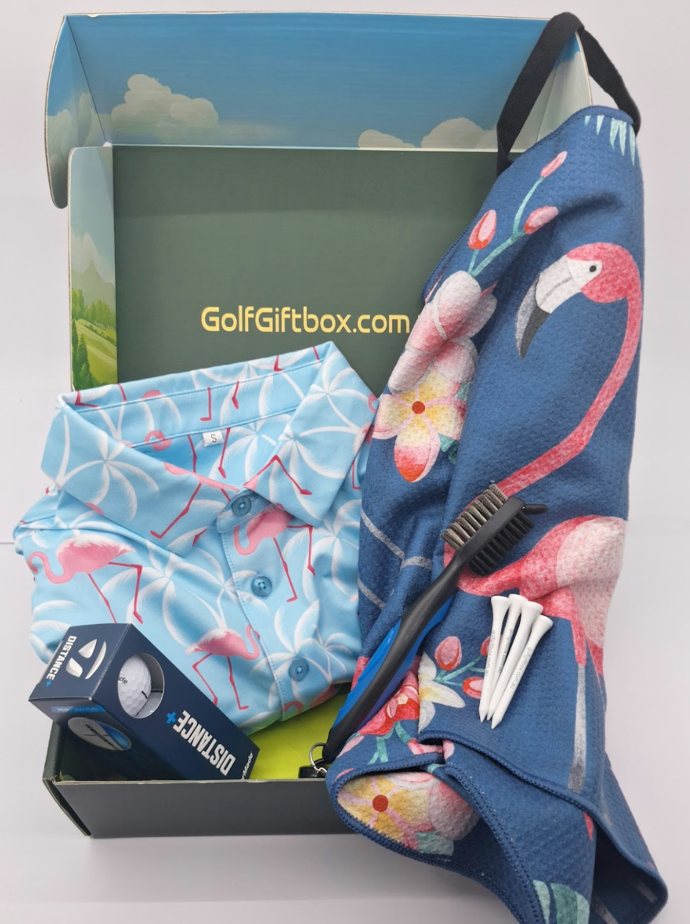 Golf gift box with Golf shirt and golf towel