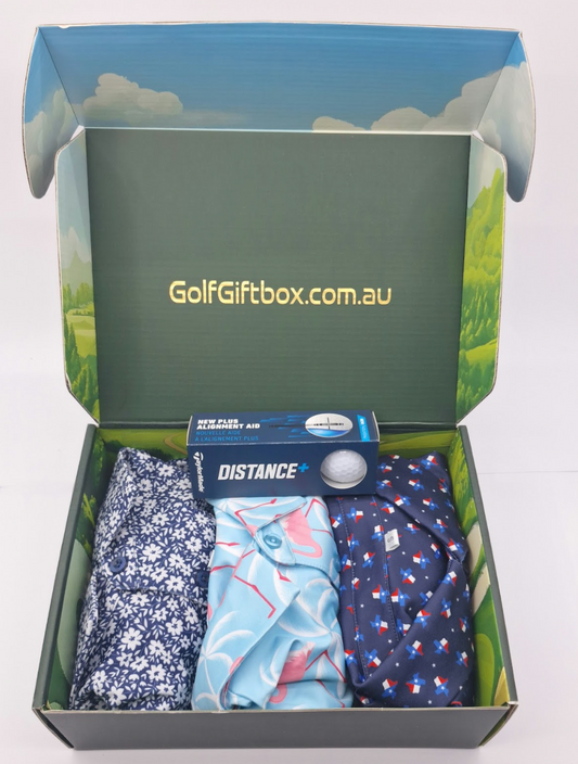 Golf gift box with golf shirts pattern design 