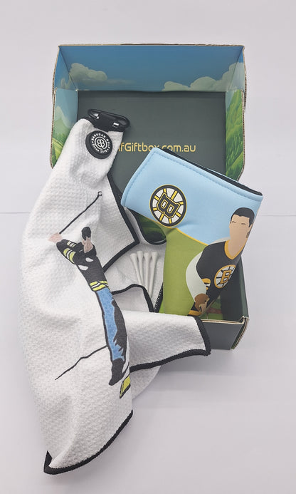 Happy Gilmore Golf Gift Box with All in the hips Putter cover and golf towel golf gifts