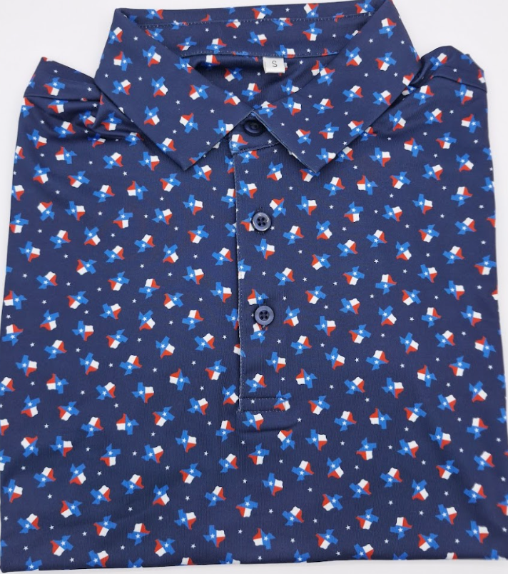Texas pattern golf shirt gift