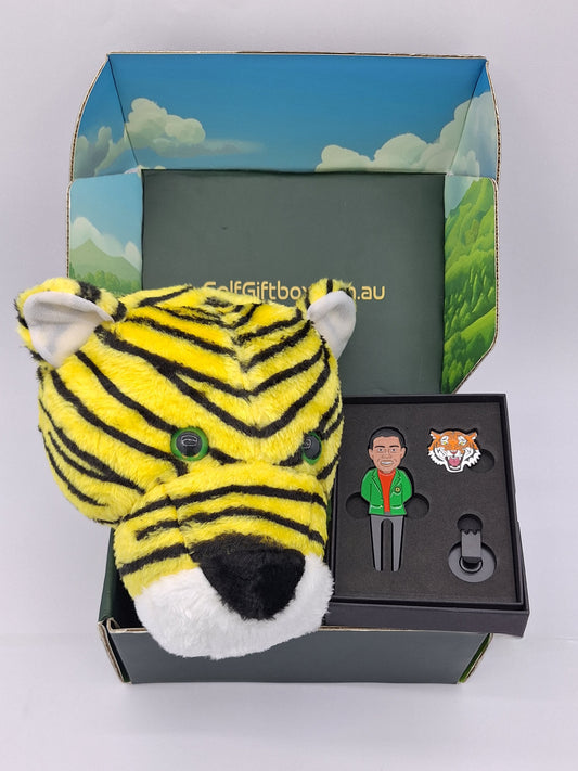 Tiger Woods Golf Gift Box with club head cover and divot repair tool